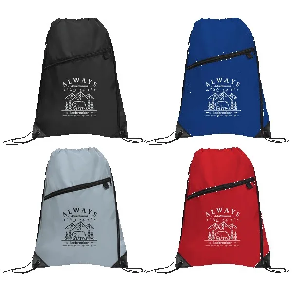 Gemma Recycled Slant Zipper Drawstring Bag