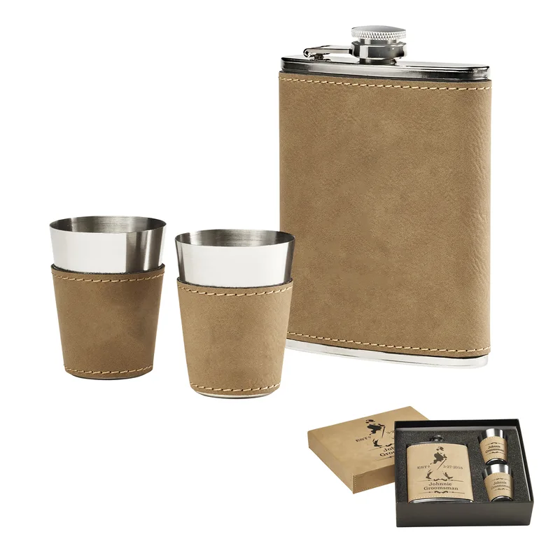 Leatherette Flask Set view 2