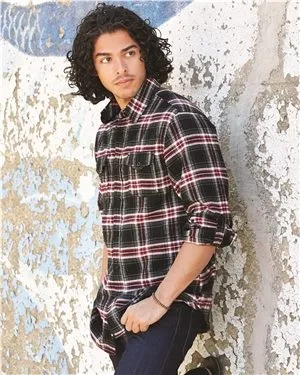 Burnside® Yarn Dyed Long Sleeve Flannel Shirt view 2