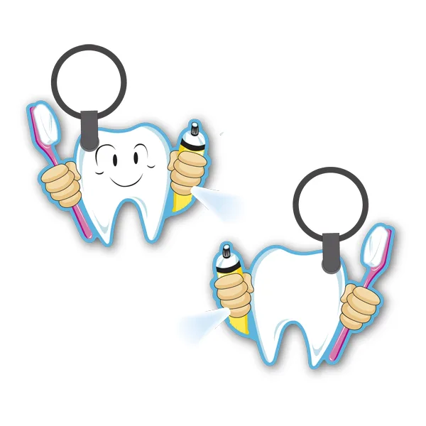 ShapeLights™ Color-A-Shape Key Ring Flashlight (Tooth) view 2