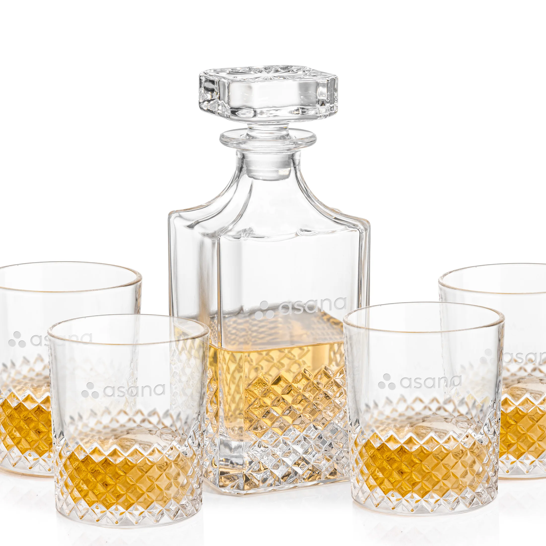 Decanter Set, Deep Etch, Decanter & 4 OTR