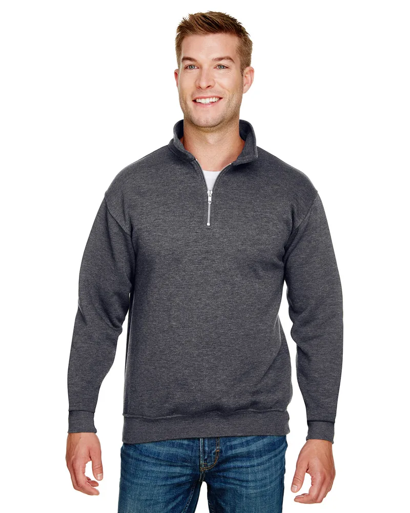 BAYSIDE Unisex USA Made Quarter-Zip Pullover Sweatshirt view 4