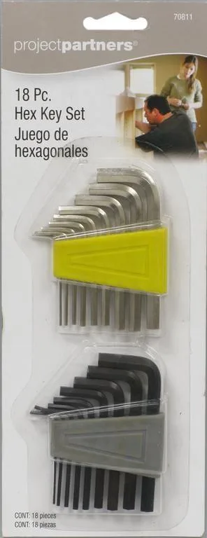 Allied Project Partners 18-Piece Sae And Metric Hex Key Set