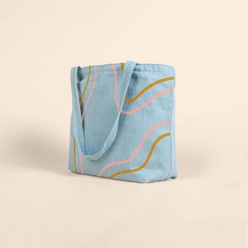 French Wash Denim Blue Blank Side