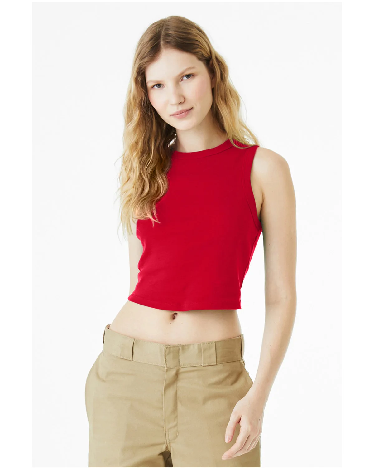 BELLA+CANVAS Ladies' Micro Rib Muscle Crop Tank view 6