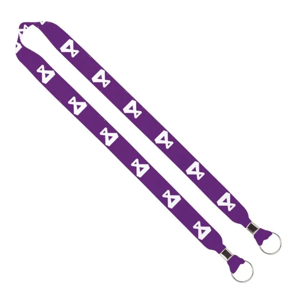 IMPORT Rush 1" Dye-Sublimated 2-Ended Lanyard with Dual Silver Metal Crimp & Split-Ring view 4