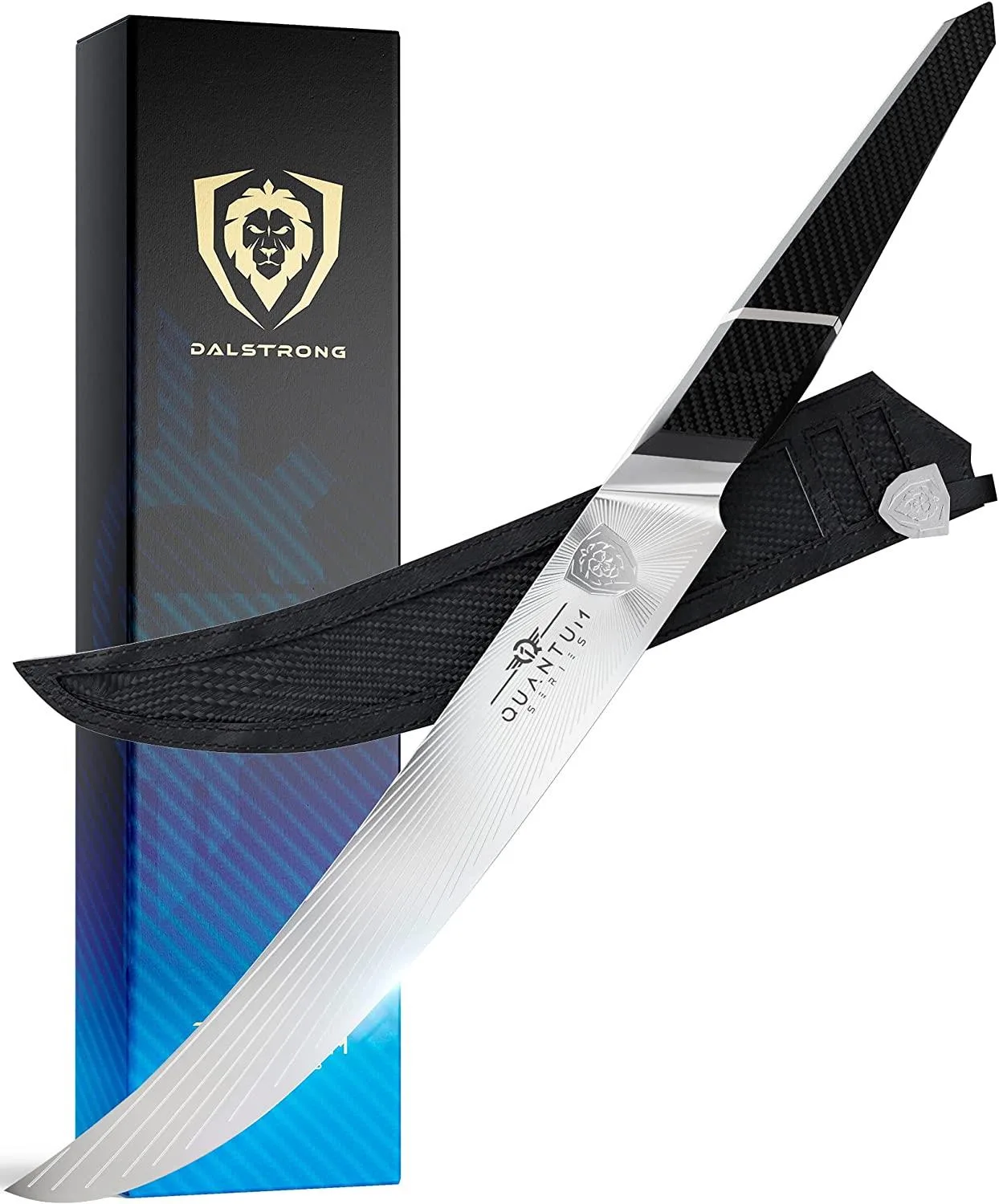 Dalstrong 10" Butcher/Scimitar Knife - Quantum 1 Series - American Steel -G10 Handle -Leather Sheath