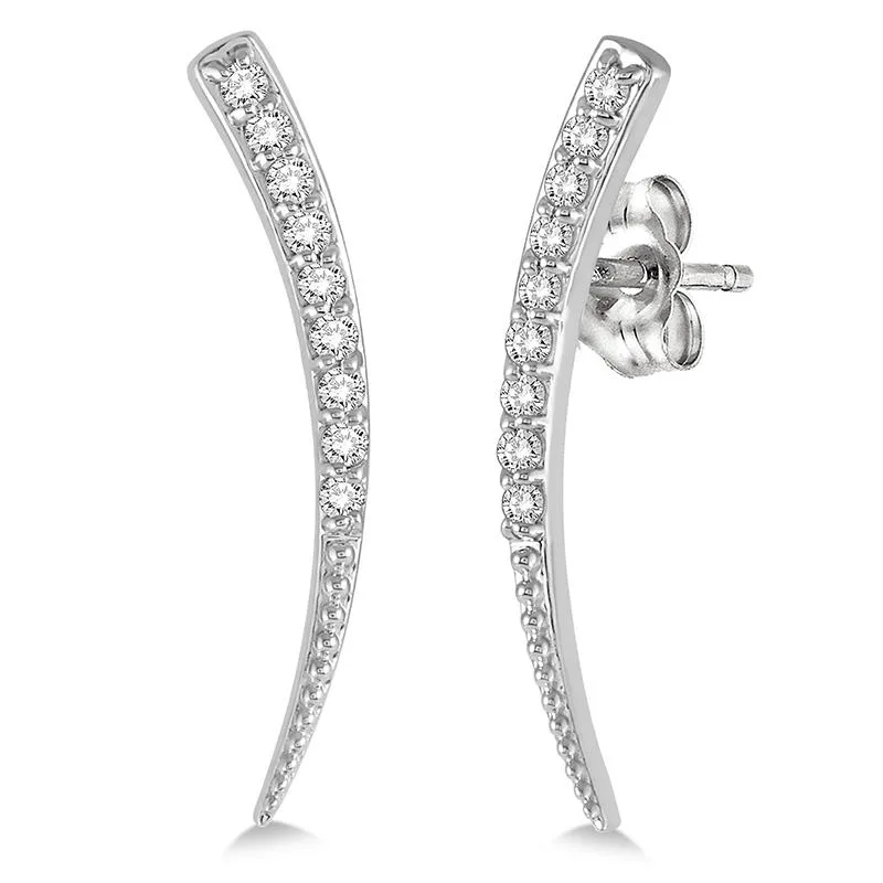 Jilco Inc Diamond Ear Climber - White Gold