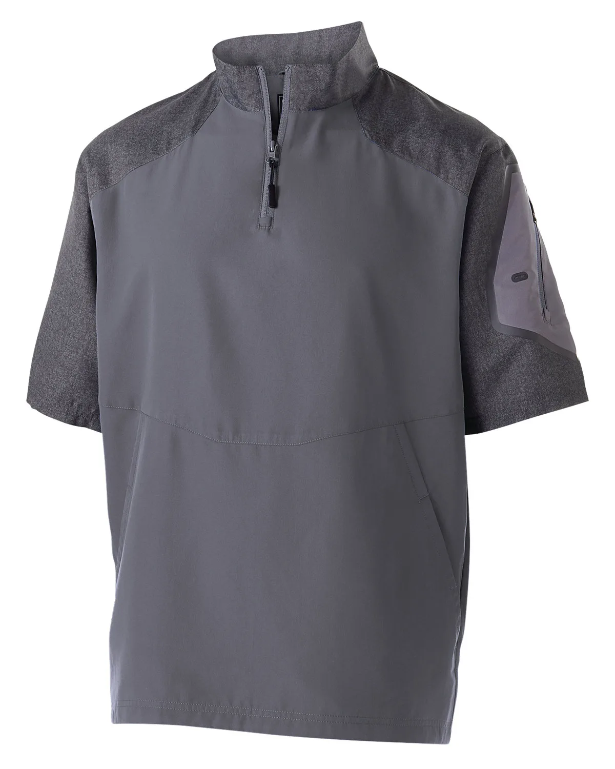 Holloway Unisex Ultra-Lightweight Aero-Tec™ Raider Short-Sleeve Warm-Up Pullover view 2