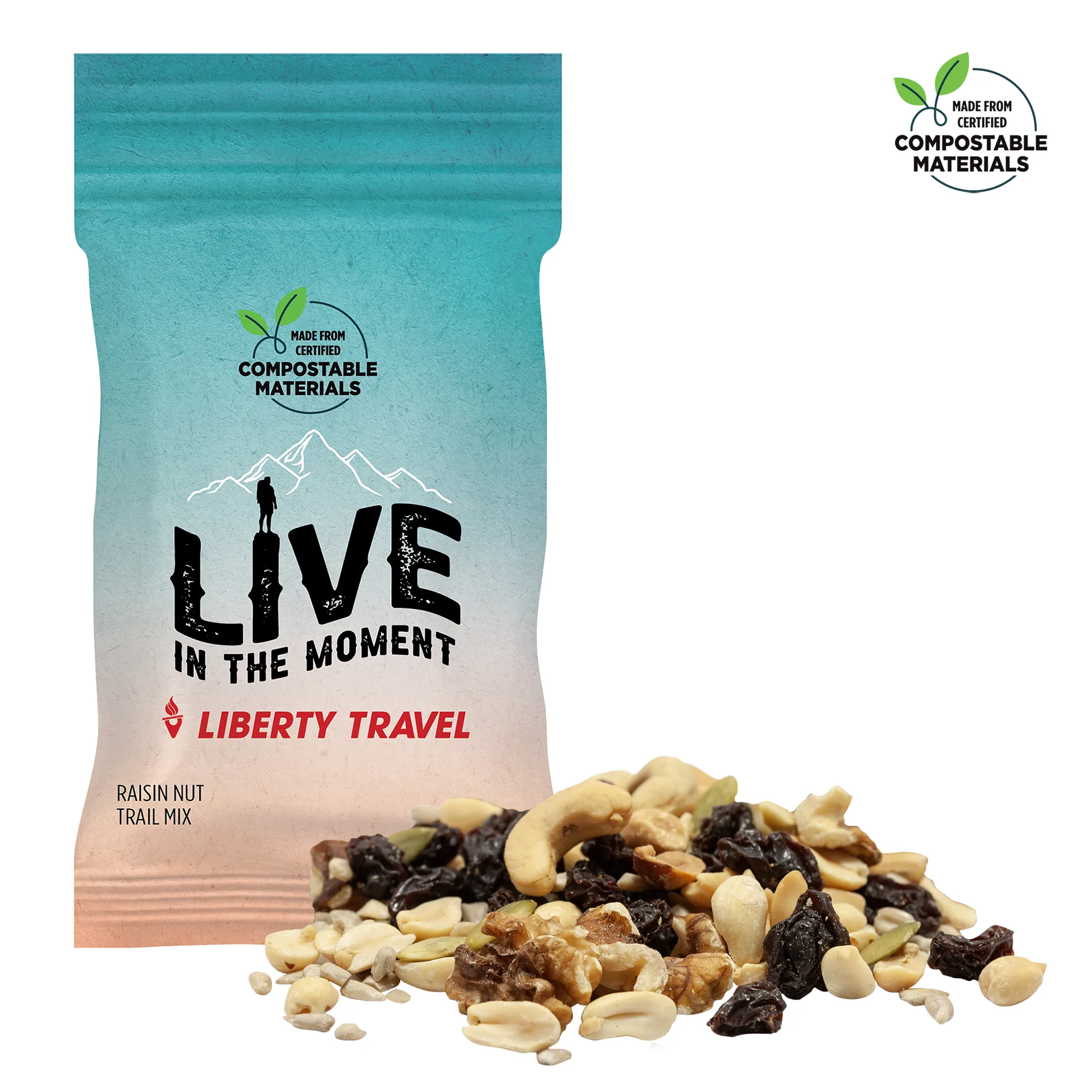 1oz. ECO-Digibag, Compostable & Full Color, Raisin Nut Mix view 2