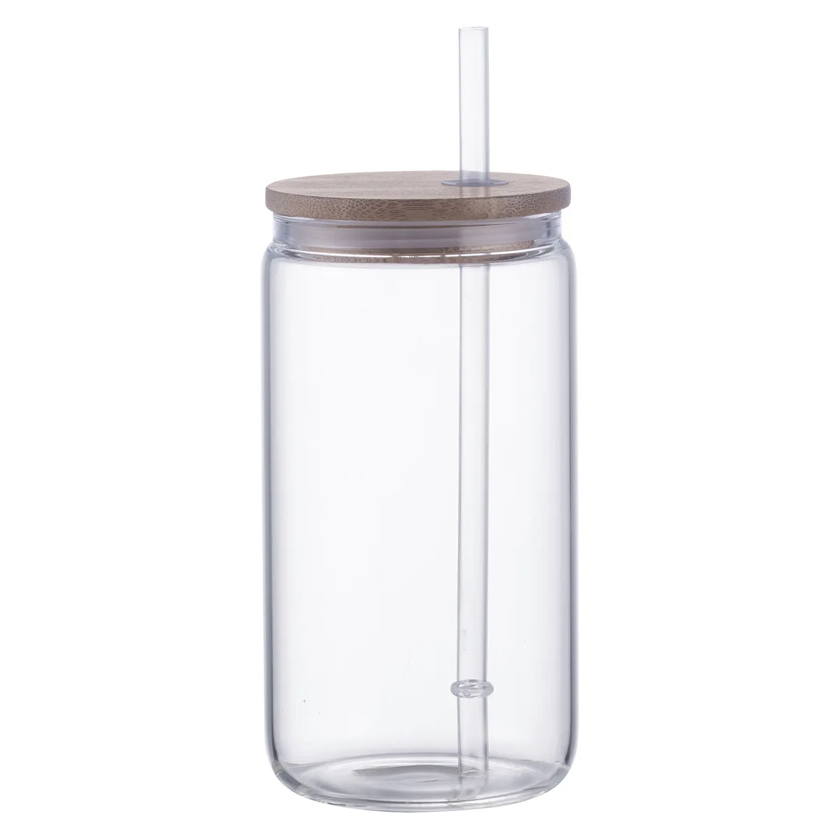 Doto 18 oz Glass Jar w/ Straw & Bamboo Lid view 2