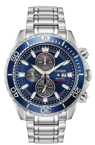 Citizen® Men's Eco-Drive® Promaster Diver Stainless Steel Watch w/Blue Dial