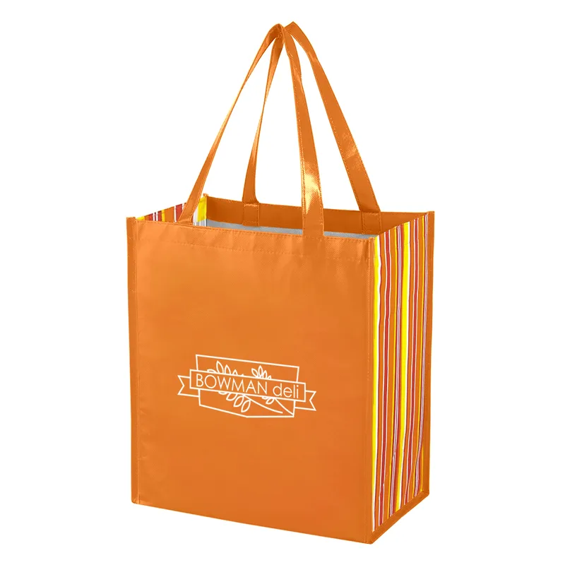 Shiny Laminated Non-woven Tropic Shopper Tote Bag