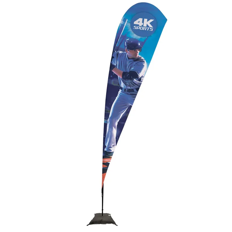 15' Streamline Teardrop Sail Sign Flag 1-Sided, Scissor Base