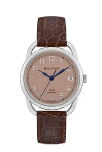 Citizen® Joseph Bulova Commodore Ladies Leather Strap Watch w/Blush Dial