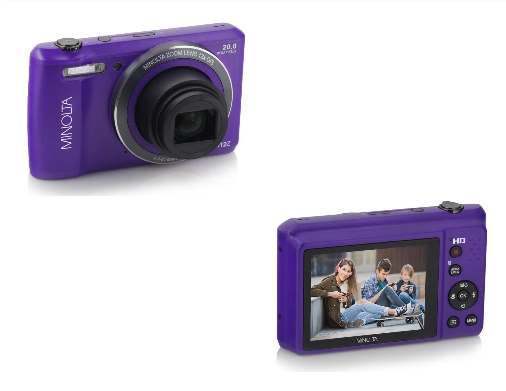 Minolta® Purple 20Mp HD Digital Camera w/12x Zoom