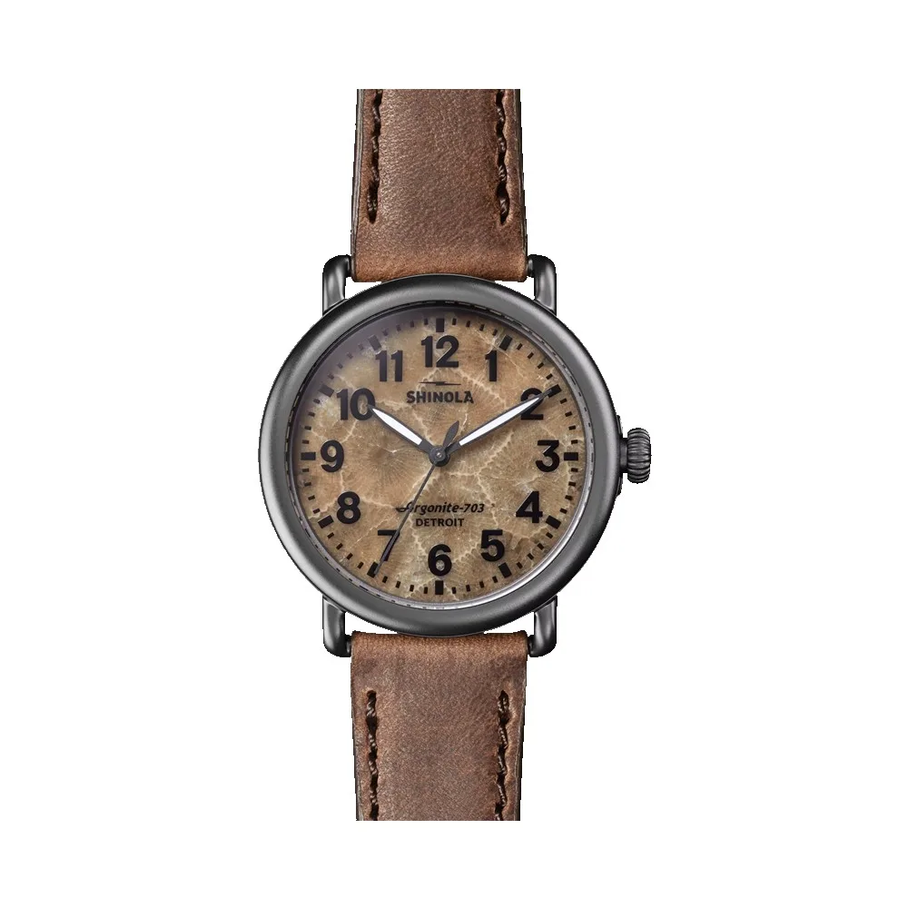 Shinola The Runwell Leather Strap Watch