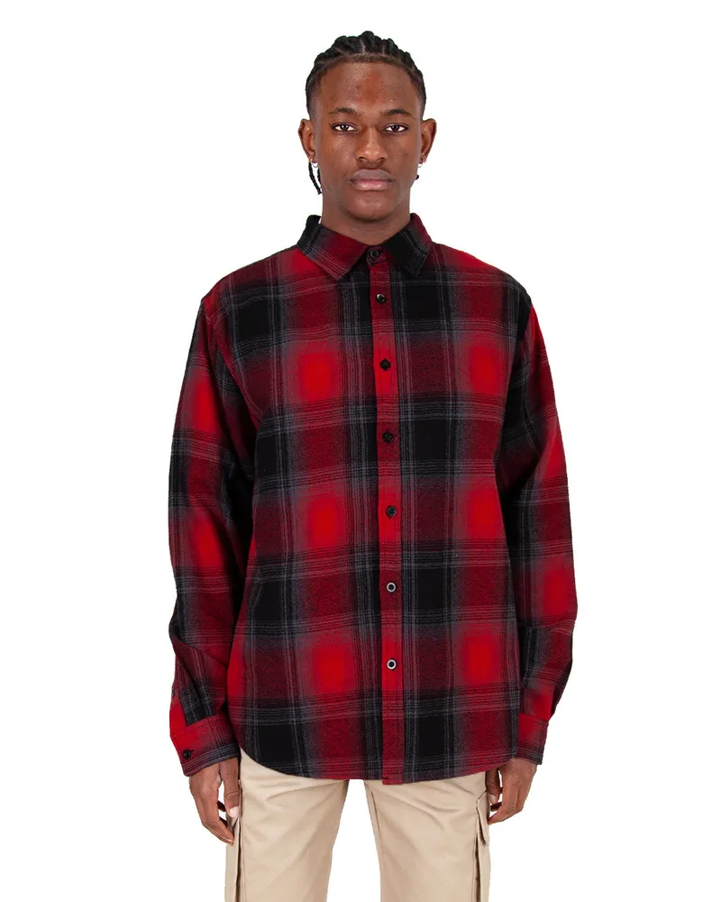 SHAKA WEAR Men's Plaid Flannel Overshirt view 3