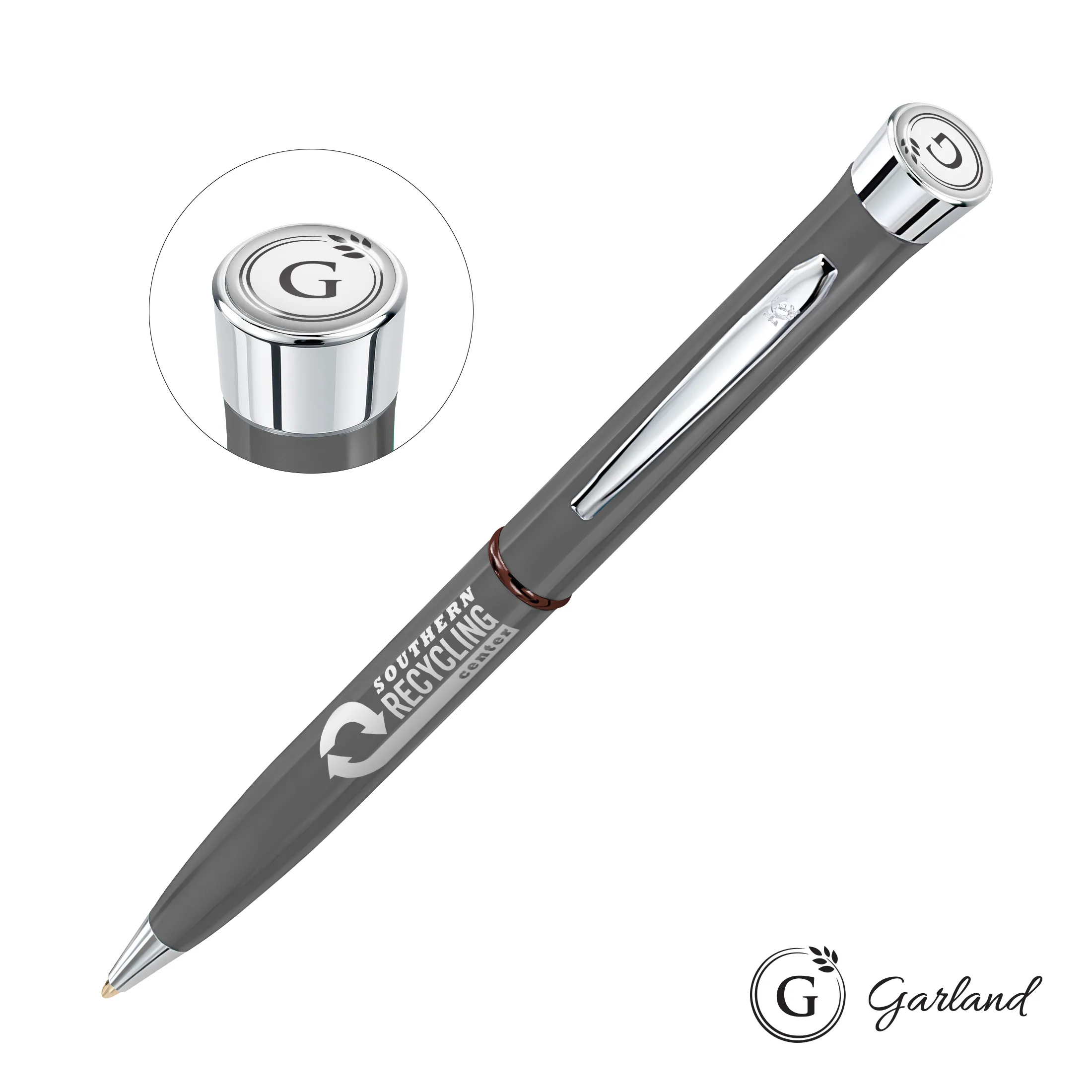 Standard, Ballpoint, Chrome, Grey with Red Band / Chrome