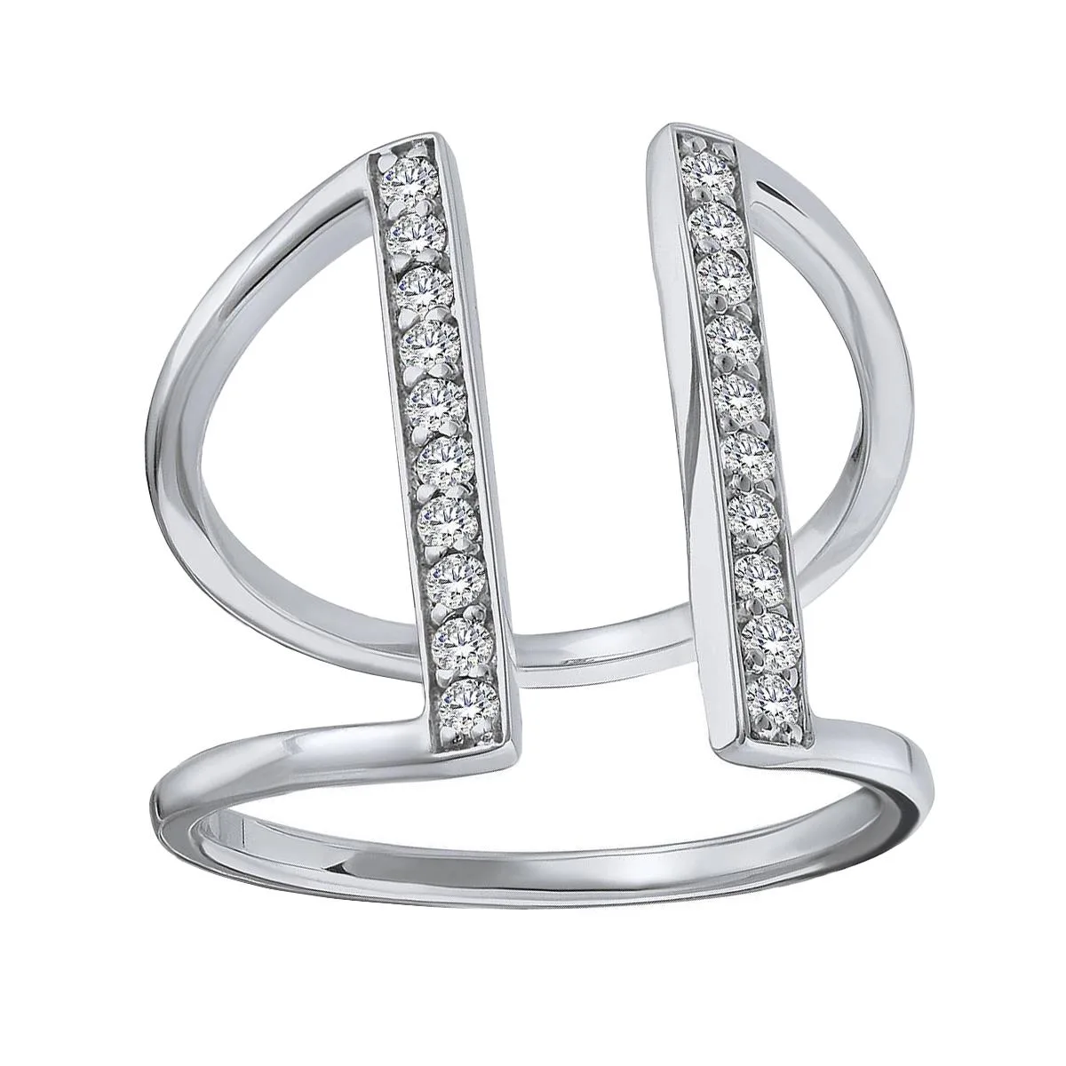Jilco Inc Contemporary Diamond Cuff Ring - 0.10 Twt