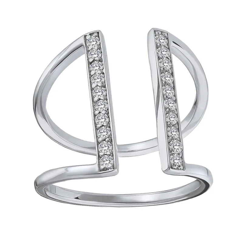 Jilco Inc Contemporary Diamond Cuff Ring - 0.10 Twt