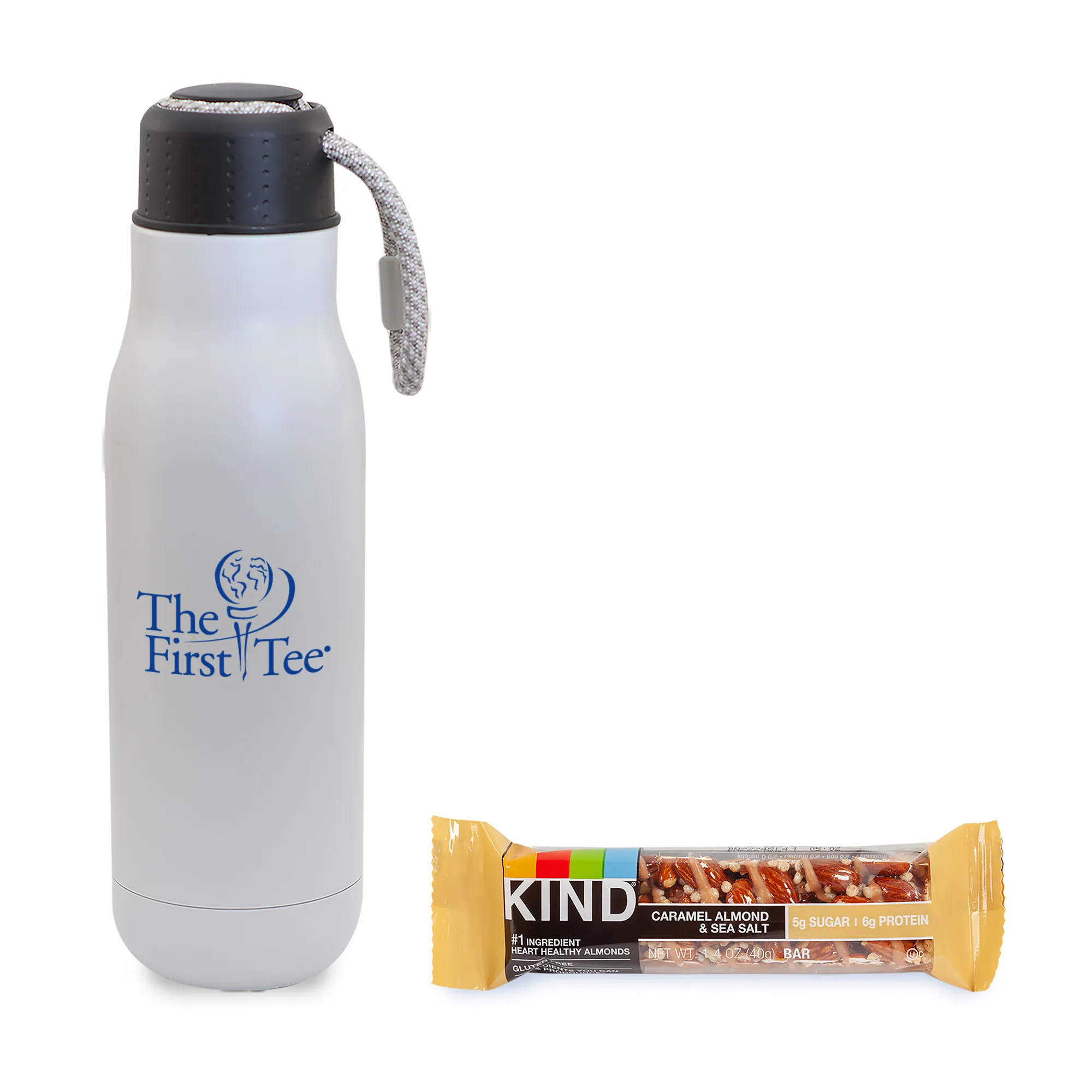 On the Go Sip n' Snack w/16 Oz. Matte Stainless Steel Insulated Bottle & KIND Bar view 3