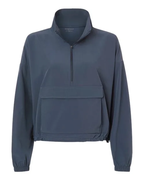 BOXERCRAFT Women's Stretch Woven Quarter-Zip Pullover Sweaters view 2