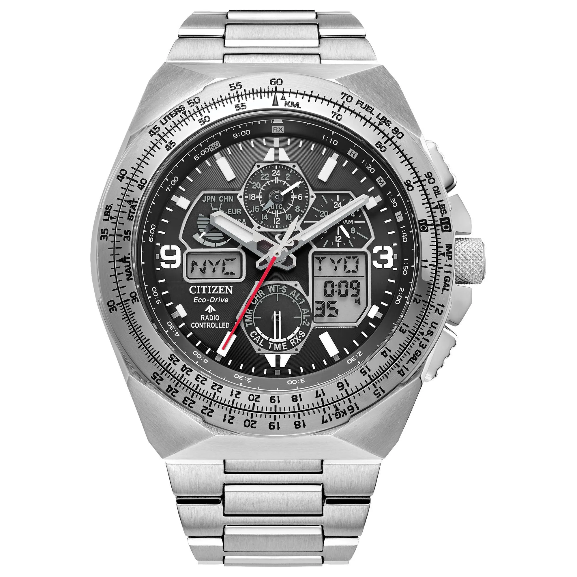 Citizen Watch Men's Promaster Skyhawk Stainless Steel Bracelet Watch Black Dial