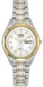 Citizen® Ladies' Silhouette Sport Eco-Drive® Two-Tone Stainless Steel Watch w/White Dial