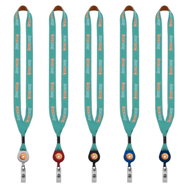 3/4" Dye-Sublimated Lanyard with Metal Crimp & Retractable Badge Reel