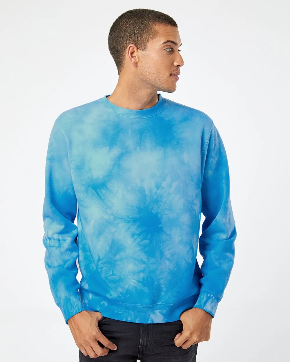 Independent Trading Co.® Unisex Midweight Tie-Dyed Crewneck Sweatshirt view 2
