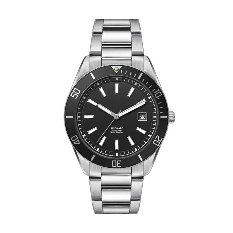 42mm, Ss, Silver Case, Bk Bezel, Automatic Mvt, Dte view 2