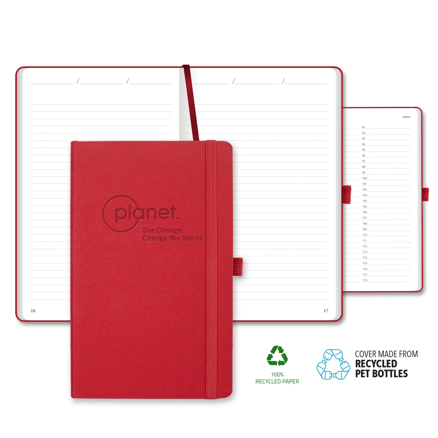 Castelli Oceano ECO rPET Medio Lined Recycled White Page Journal view 3