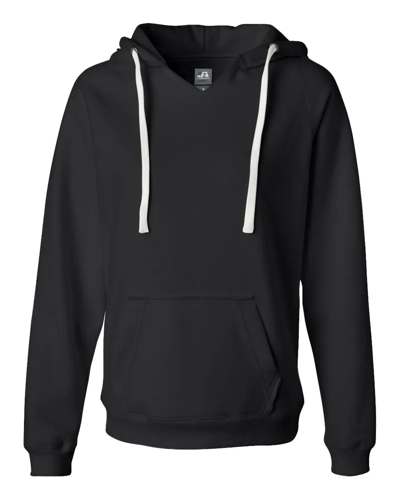 J. America® Women's Sueded V-Neck Hooded Sweatshirt