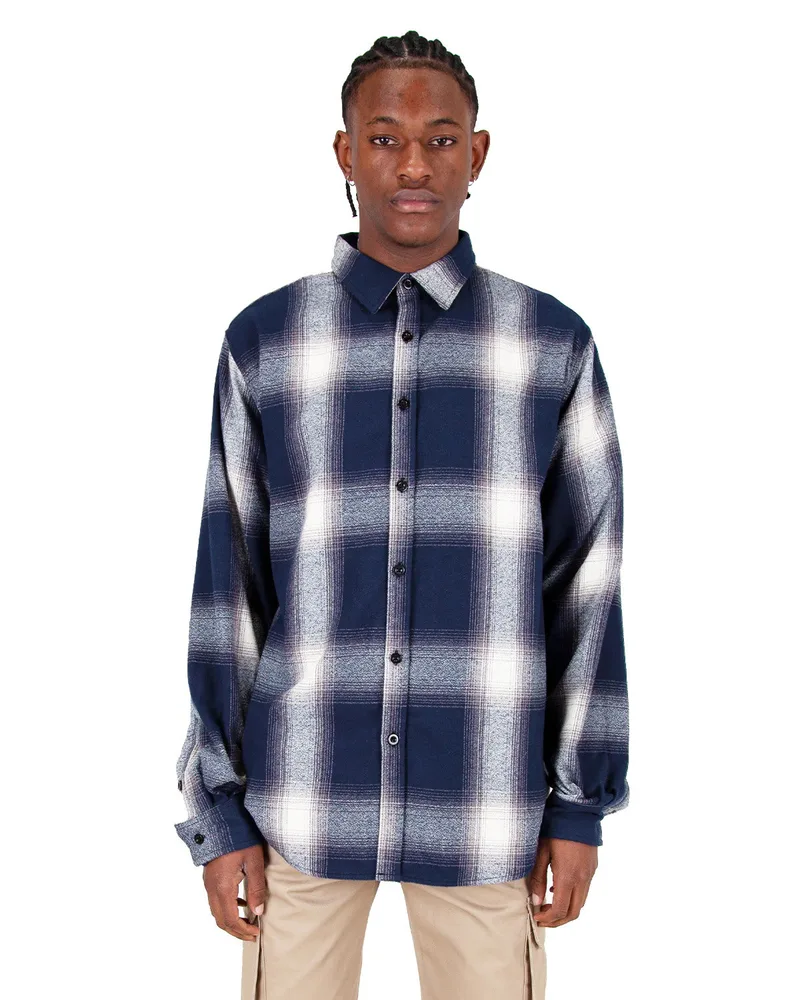 SHAKA WEAR Men's Plaid Flannel Overshirt view 2