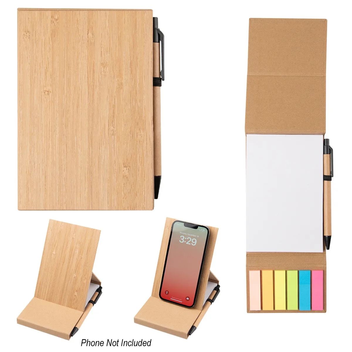 Bamboo Desk Jotter With Phone Stand view 2