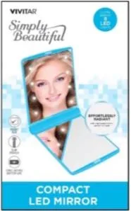 Health Beauty & Fitness Vivitar Compact Led Ultra-Slim Mirror - Blue