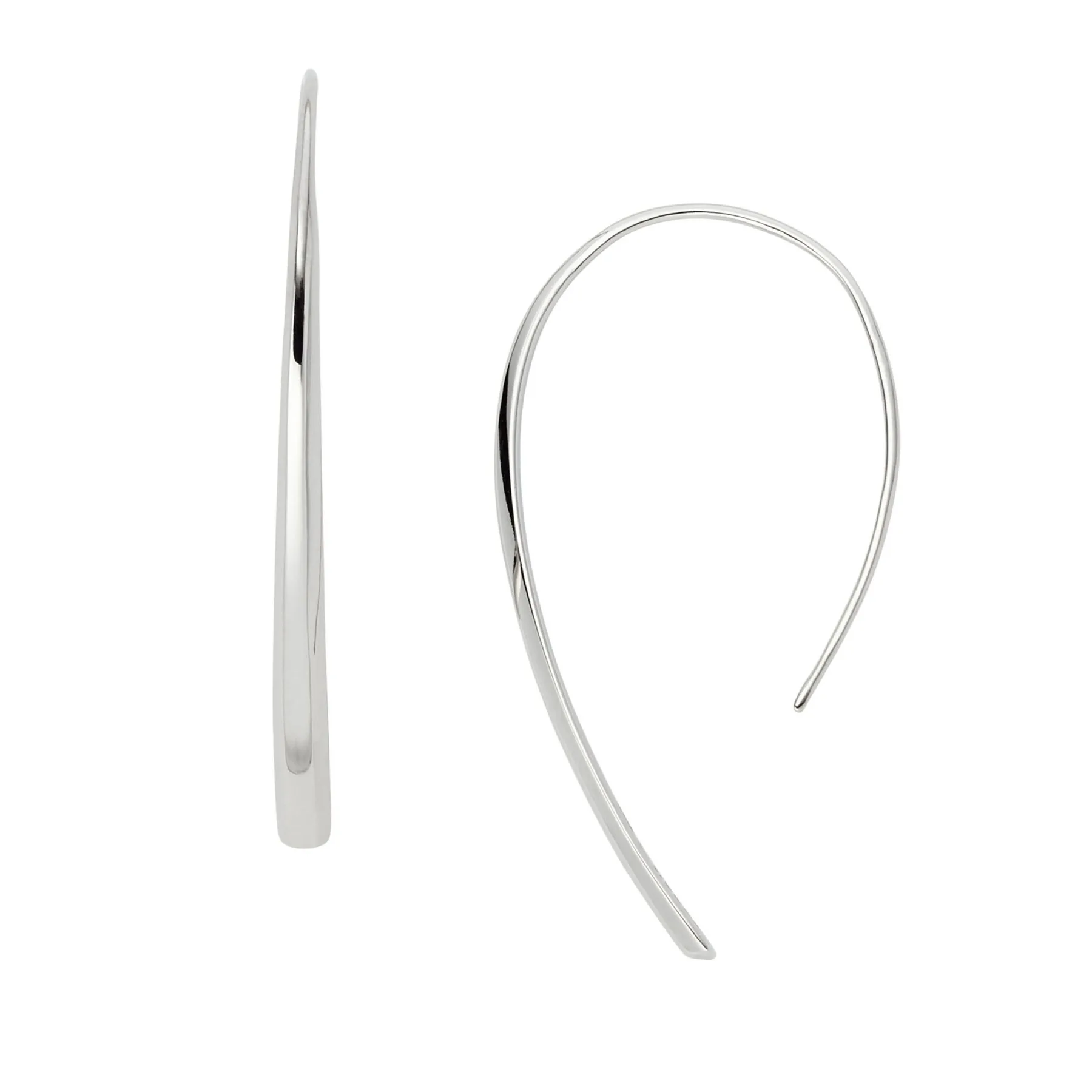 Fossil Ellis Iconic Stainless Steel Bevel Hoop Earrings