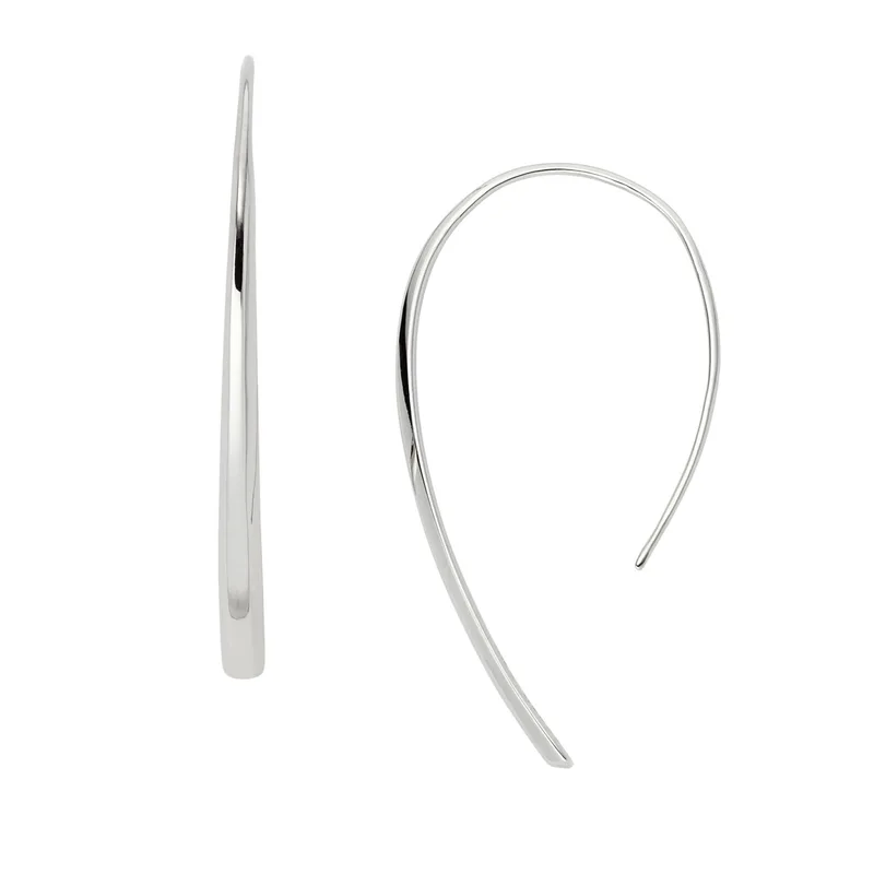 Fossil Ellis Iconic Stainless Steel Bevel Hoop Earrings