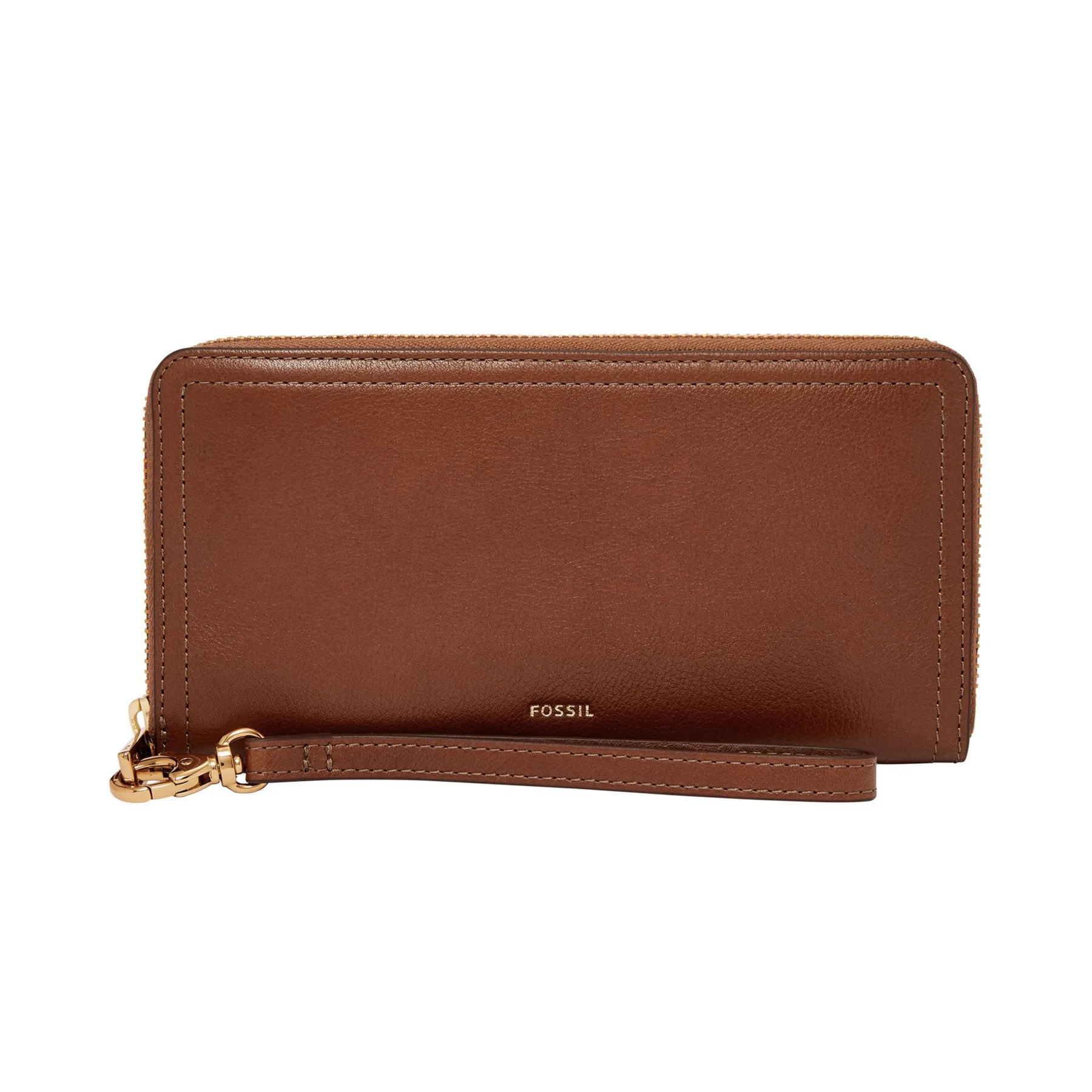 Fossil Logan RFID Zip Around Clutch - Brown