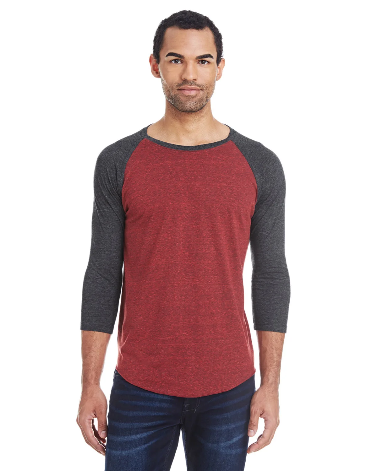 THREADFAST Unisex Triblend Three-Quarter Sleeve Raglan