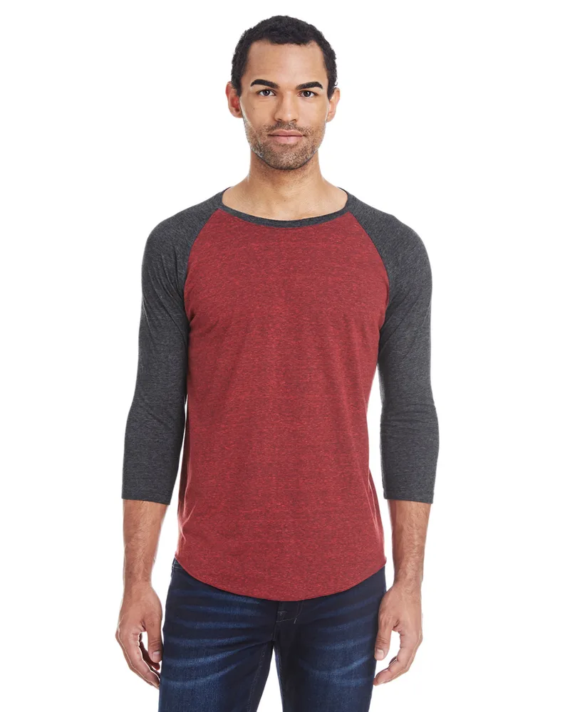 THREADFAST Unisex Triblend Three-Quarter Sleeve Raglan