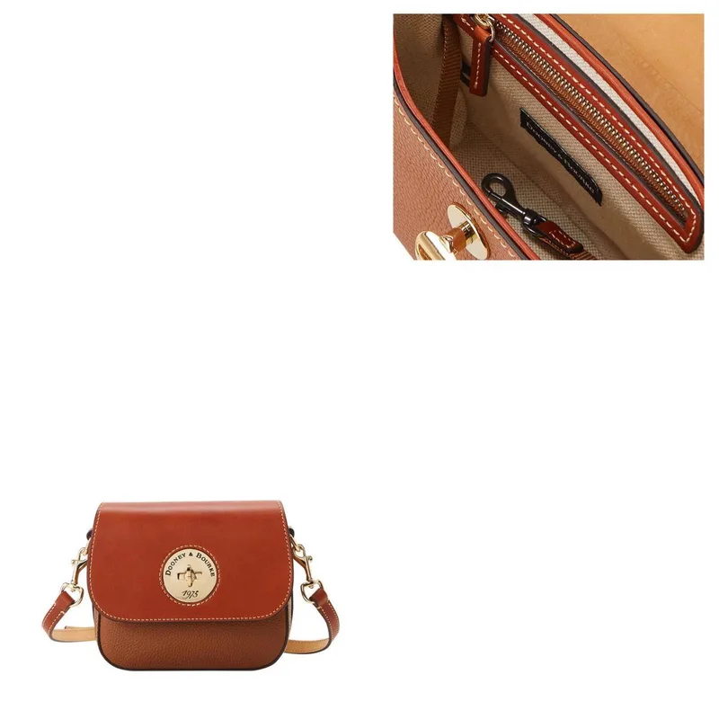 Dooney & Bourke Caramel Pebble Turnlock Flap Saddle
