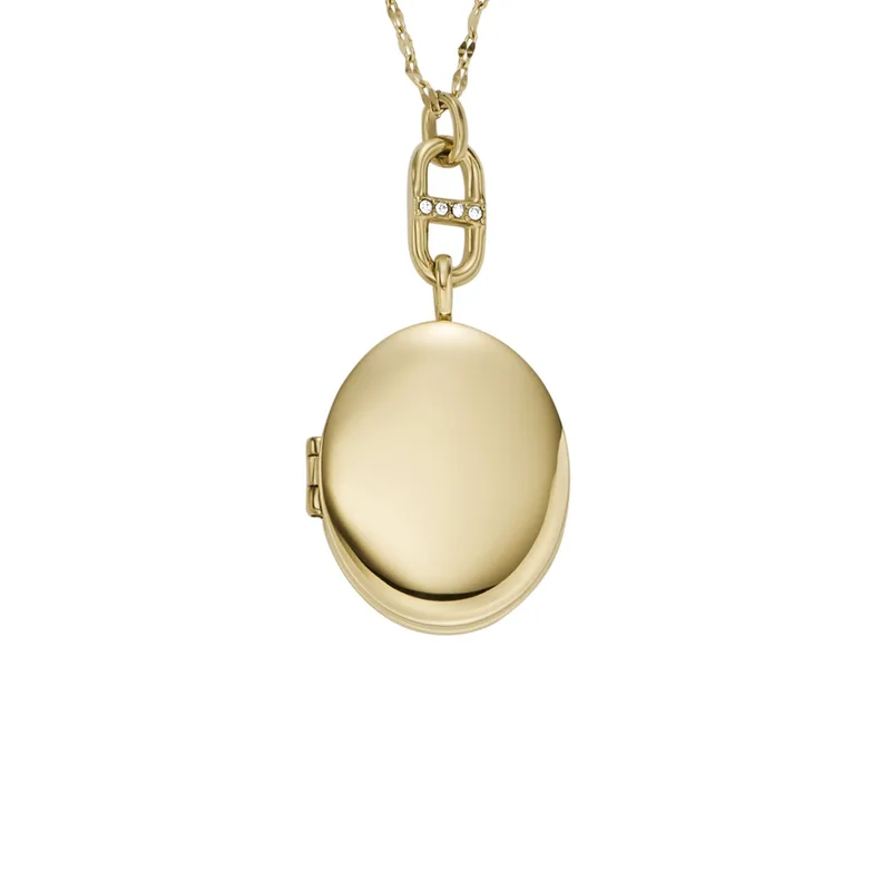 Fossil Heritage Gold-Tone Stainless Steel Chain Necklace