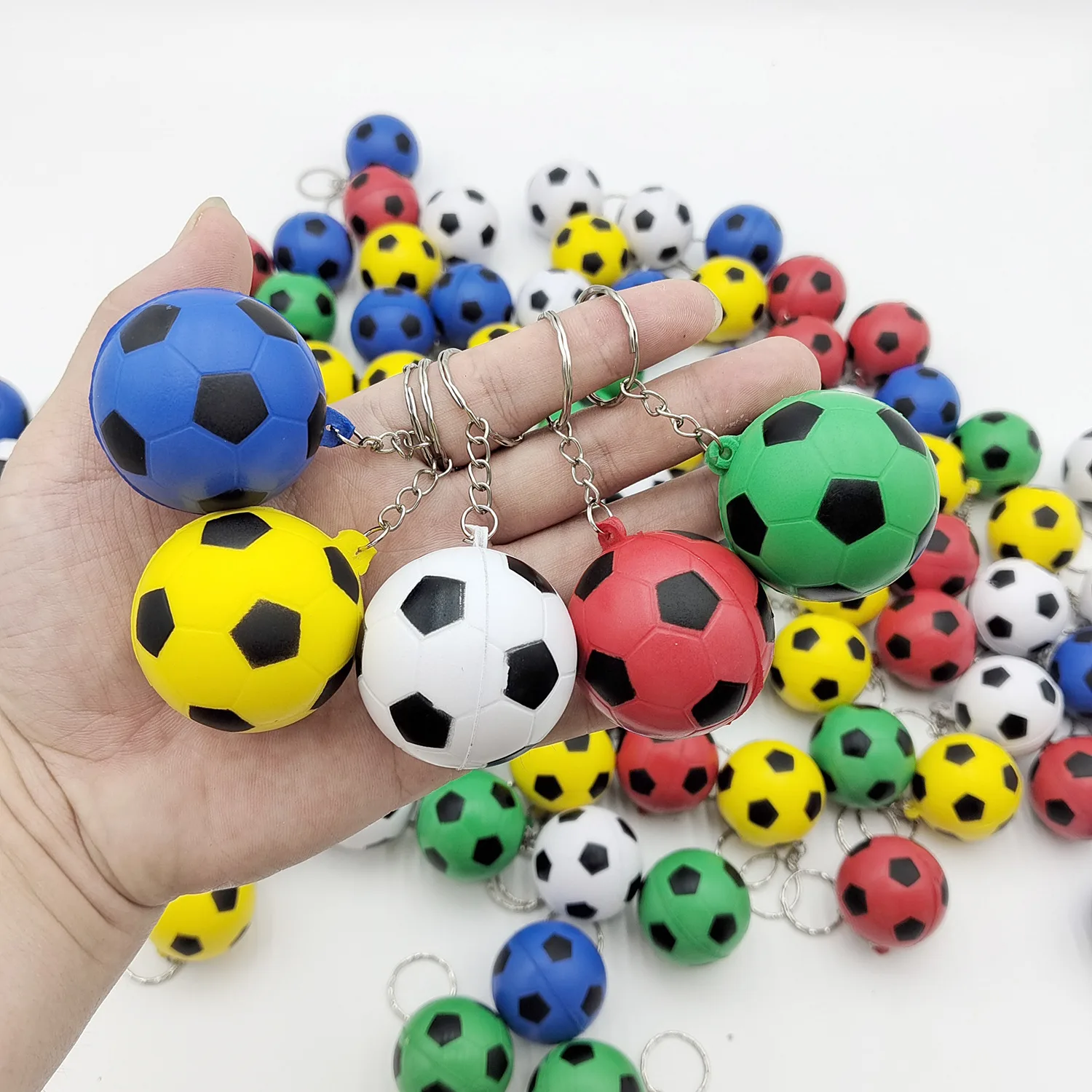 Mini Soccer Ball Stress Reliever on Keychain view 3