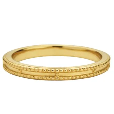 Jilco Inc Yellow Gold Eternal Milgrain Ring - Size 6