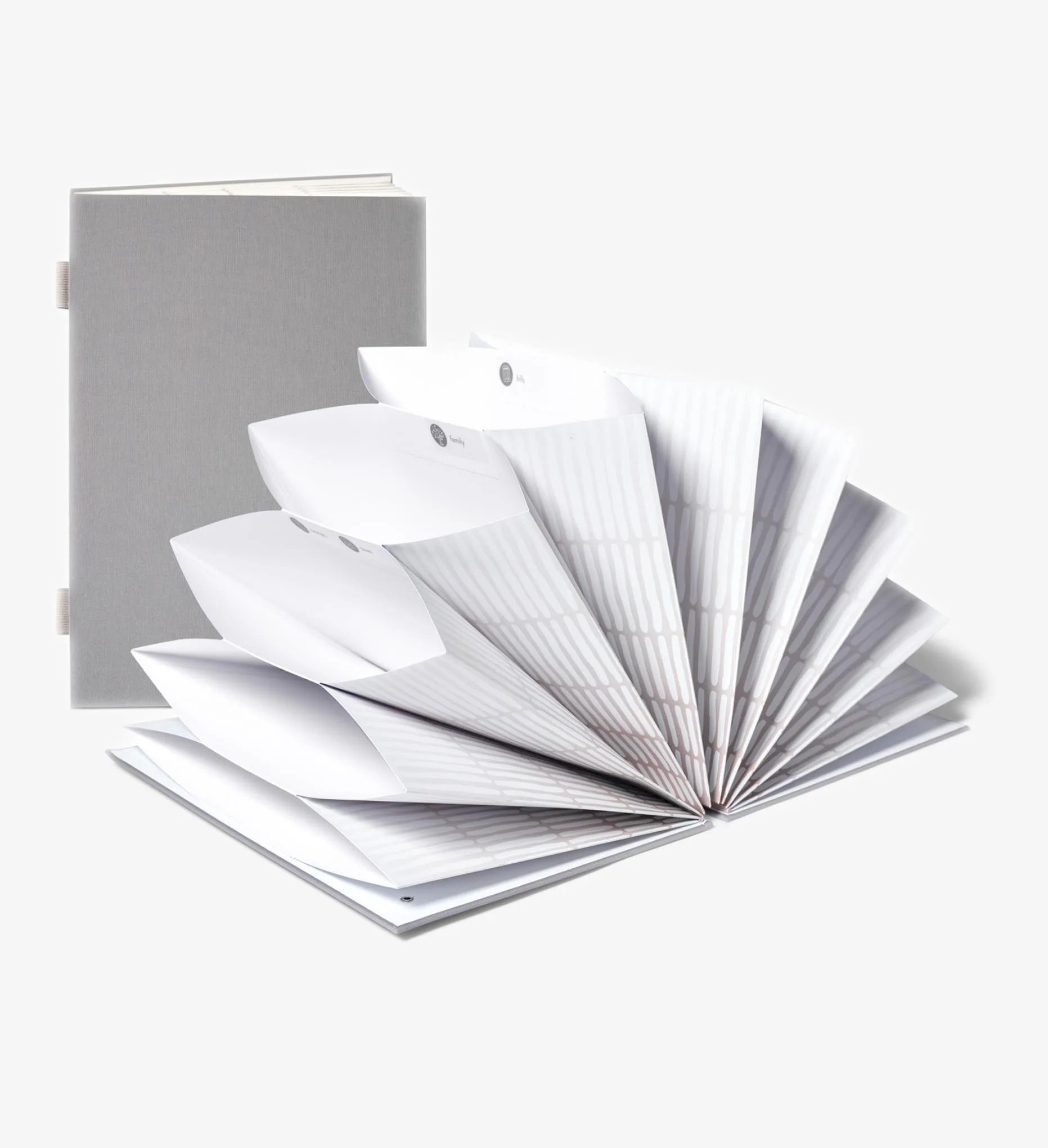 Savor Fan Folio Document Organizer - Slate Exterior, Neutral Interior