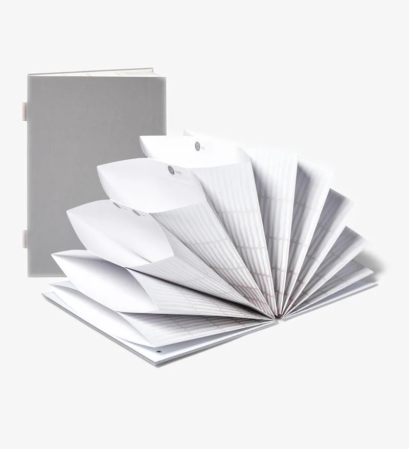 Savor Fan Folio Document Organizer - Slate Exterior, Neutral Interior