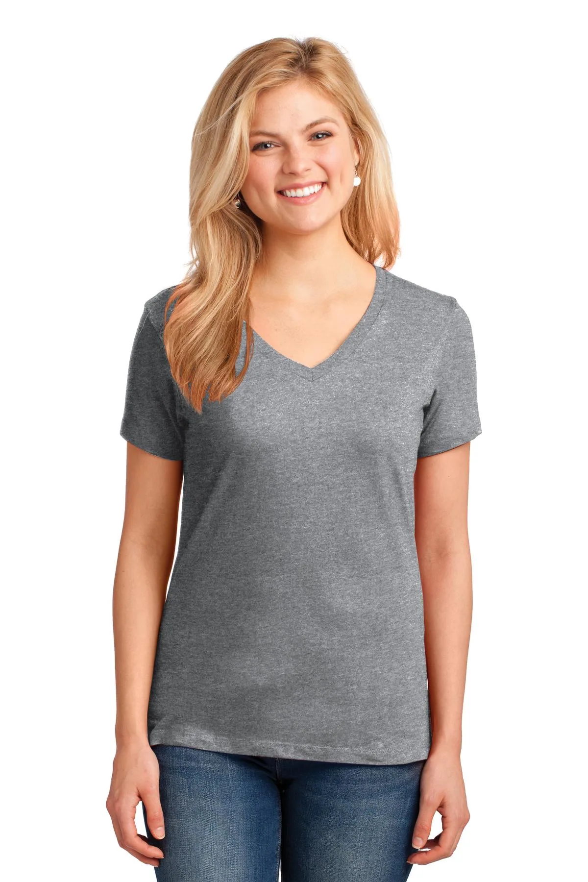Port & Co™ Women's Core Cotton V-Neck Tee.