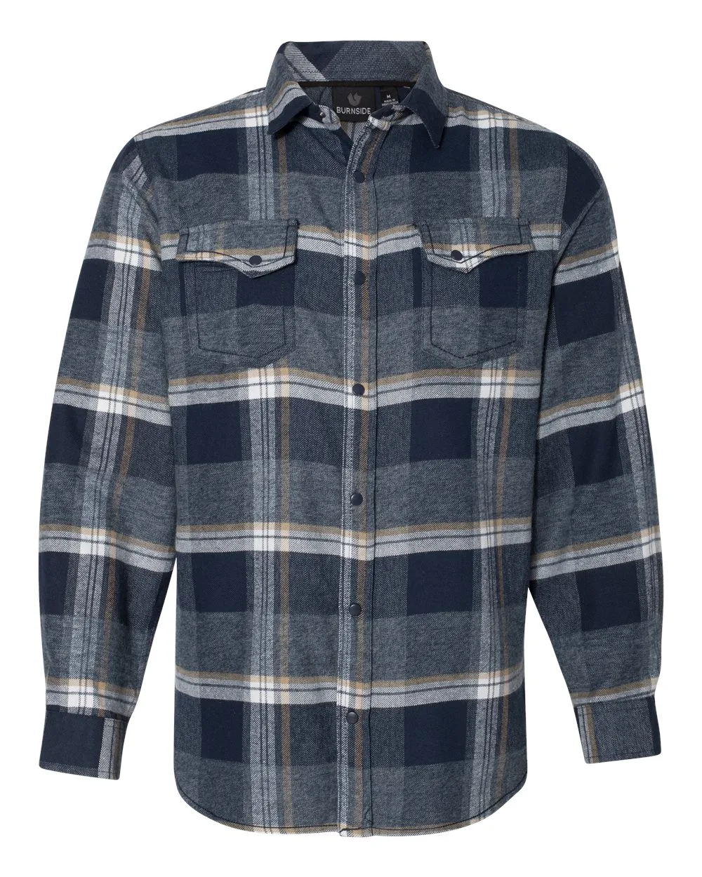 Burnside® Snap Front Long Sleeve Plaid Flannel Shirt view 4